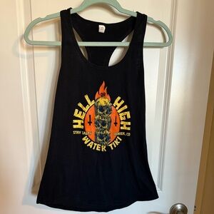 Women’s Black Hell or High Water Tiki Racerback Tank Top Size Small NWOT